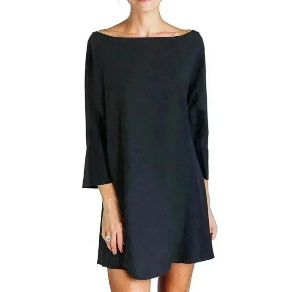 Melow par Melissa Bolduc Dress Black Wool Blend Boat Neck Women's size Large - Picture 1 of 10